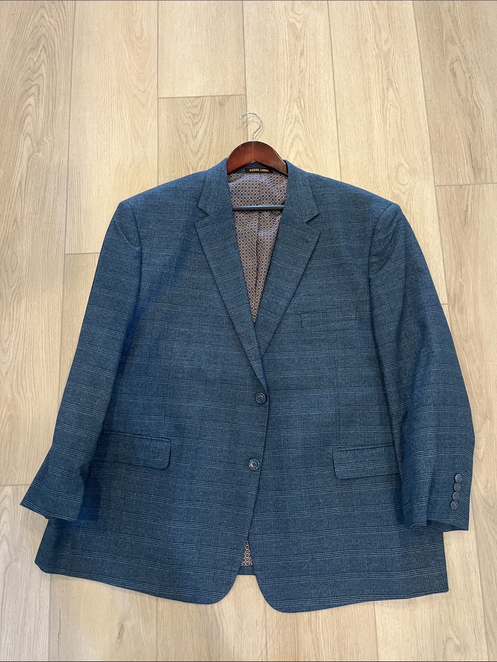 Men's Tailored Blue Glen Plaid Sport Coat - Classic Two-Button Blazer